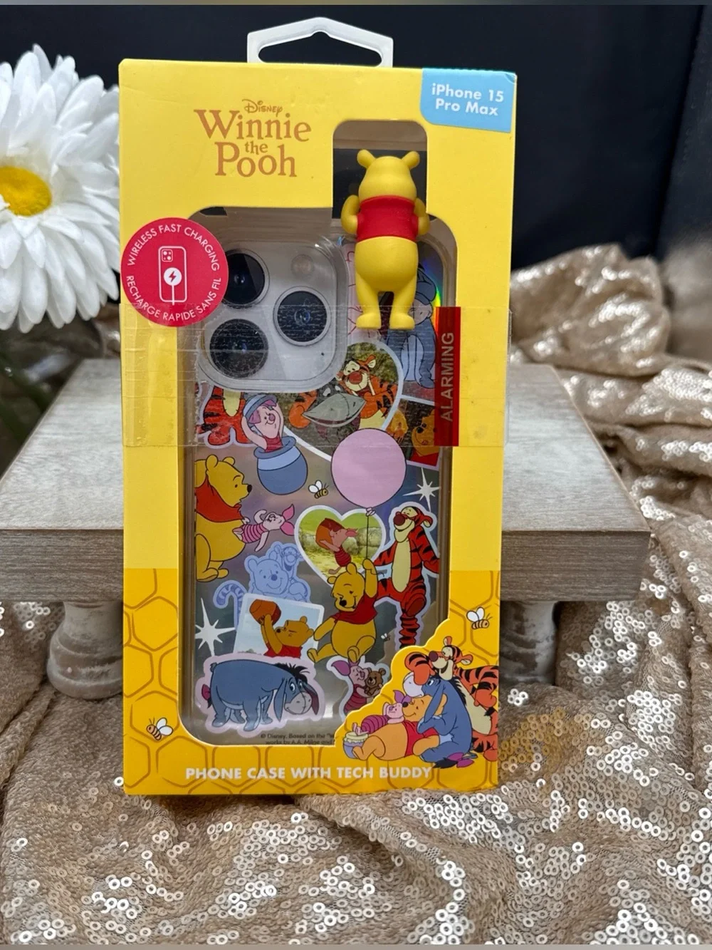 Disney Winnie the Pooh Yellow Tech Buddy iPhone 15 Pro Max Case